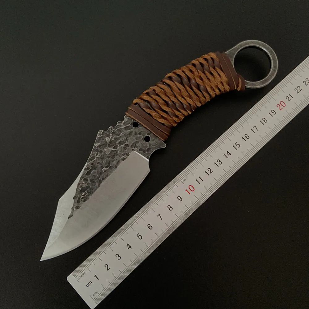 

Outdoor Hunting Knife High-carbon Steel Damascus Pattern Straight Knives Camping Fishing Survival Equipment Tools Saber