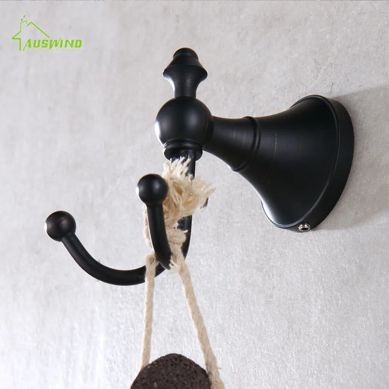 Антикварный настенный крючок латунный крючок черный роскошный крючок для халата аксессуары для ванной комнаты