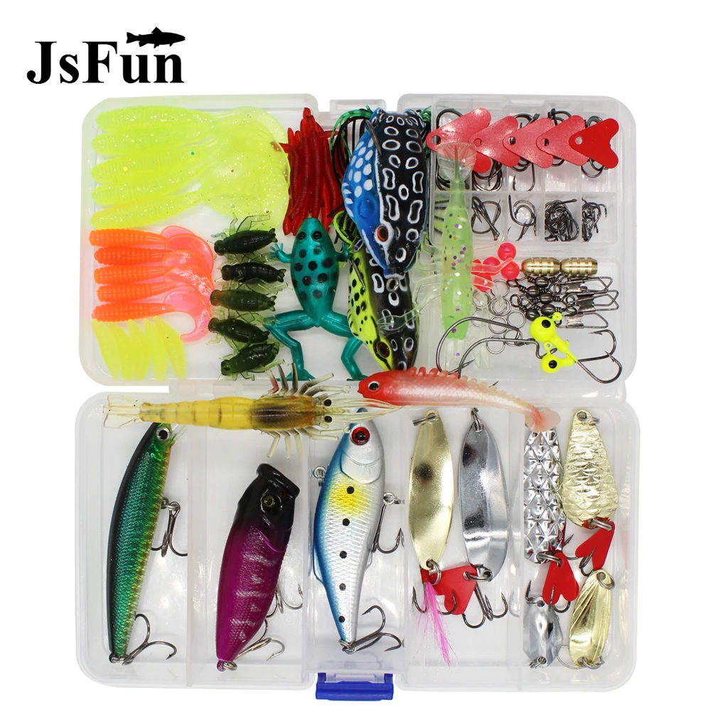 120 PCS Fishing Lures Set Mixed With Tackle Box, Including