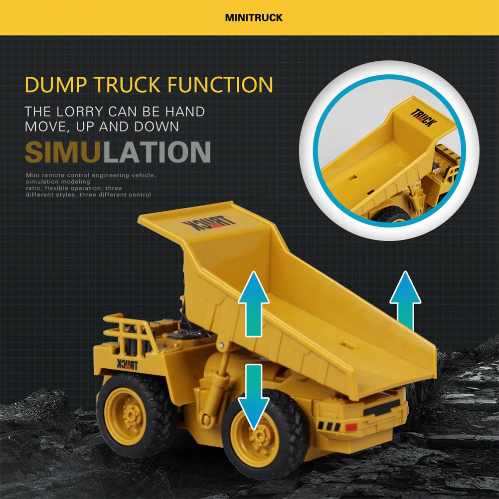 Инновационный мини RC инженерный автомобиль модель грузовика из сплава автомобиль игрушки Бульдозер кран грузовик игрушка пульт дистанционного управления в случайном цвете