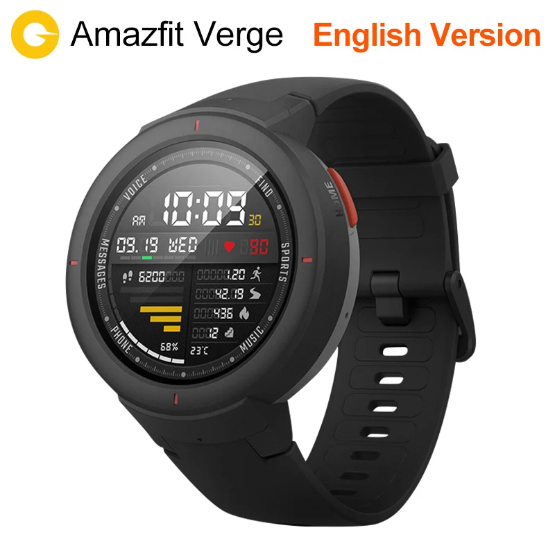 

Global Version Huami Amazfit Verge Sport Smart Watch On board Music Call Answer Alexa Support Message Push Heart Rate Monitor