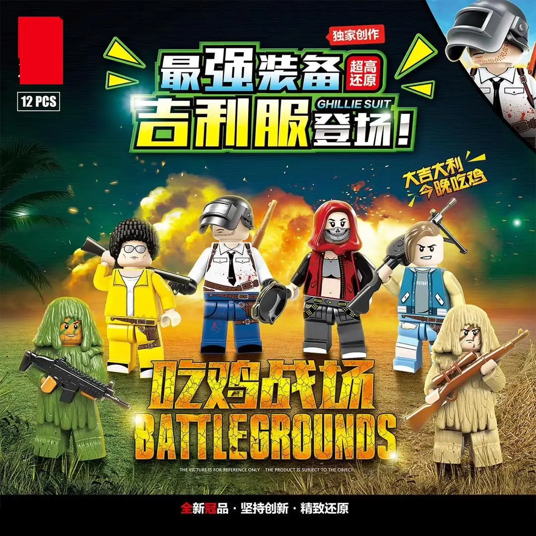 

2018 PUBG Winner Chicken Dinner Battlegrounds Military Army Weapons Figure Building Block Sets Kids Toys Compatible Legoed