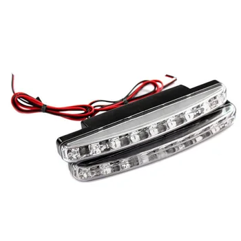 

2Pcs 12V 8LED Universal Car Daytime Running White Light DRL Driving Lamp Waterproof White Trucks Light Wholesale