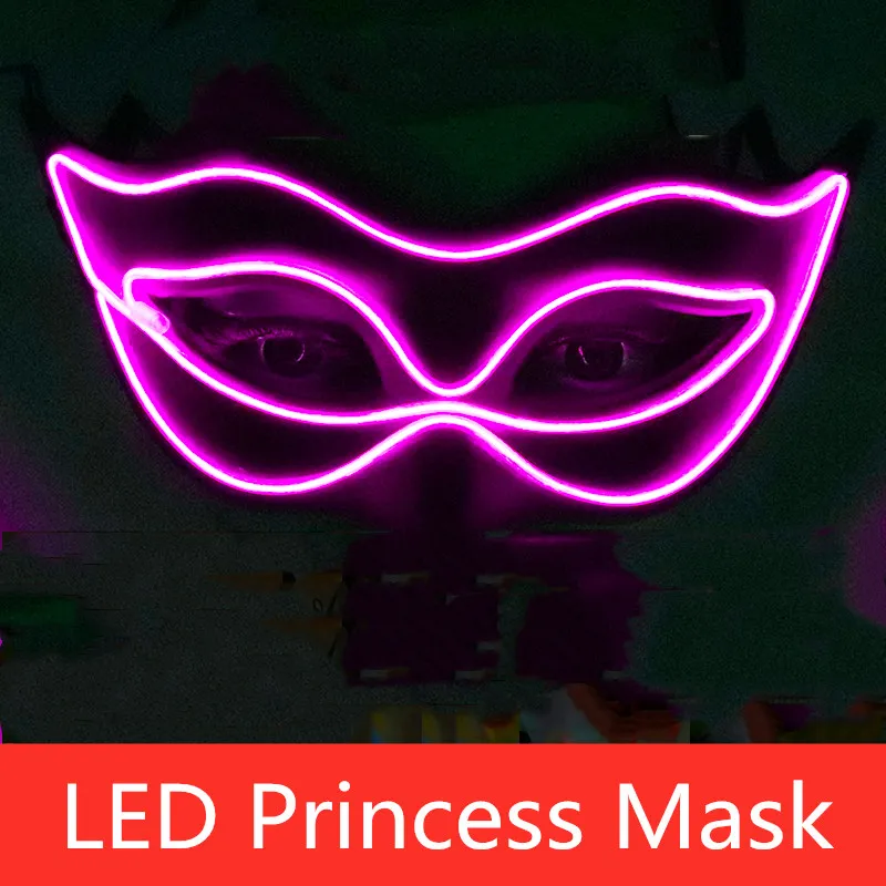 

9527 LED Princess Mask Sexy Half Face Fluorescent Mask halloween party Fox Beauty Flash Projects Cosmetic Prom props