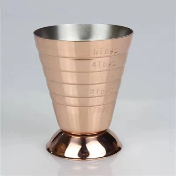 75 мл/2,5 унций, мерный стаканчик для коктейлей из нержавеющей стали, миксер для напитков, измерительный инструмент для мартини - Цвет: 1pcs  Rose Gold