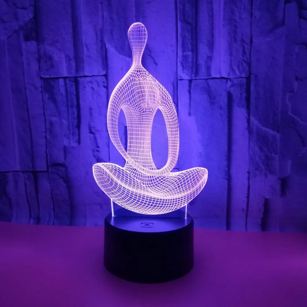 Раздумитель для йоги цветной сенсорный 3d ночник настольная лампа спальни с