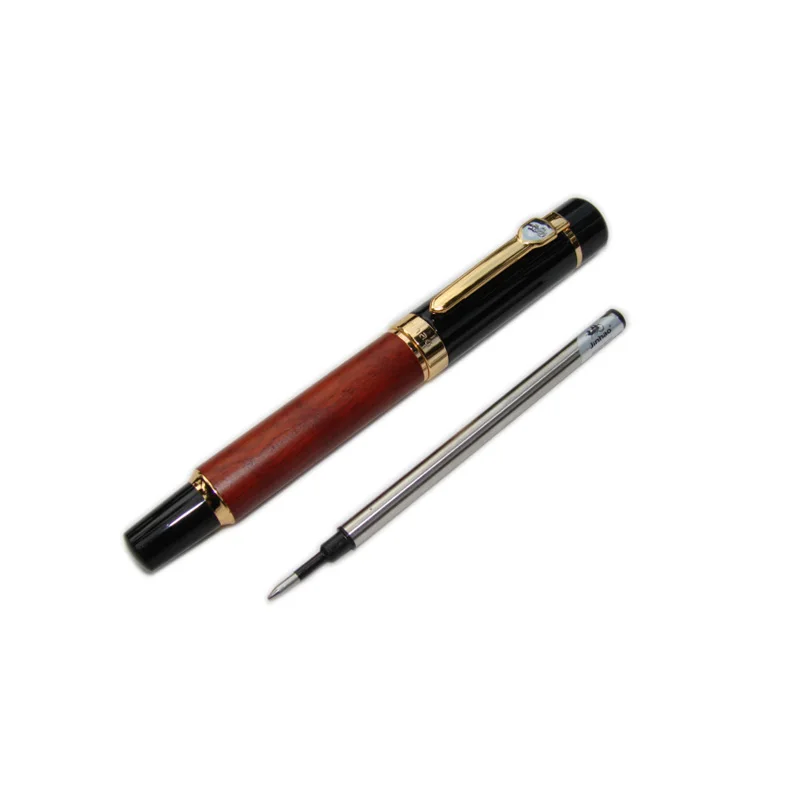 Jinhao 650 Роскошная Ручка-роллер розовый деревянный бочонок Черная кепка Золотая шариковая ручка с зажимом шариковые ручки для подарка