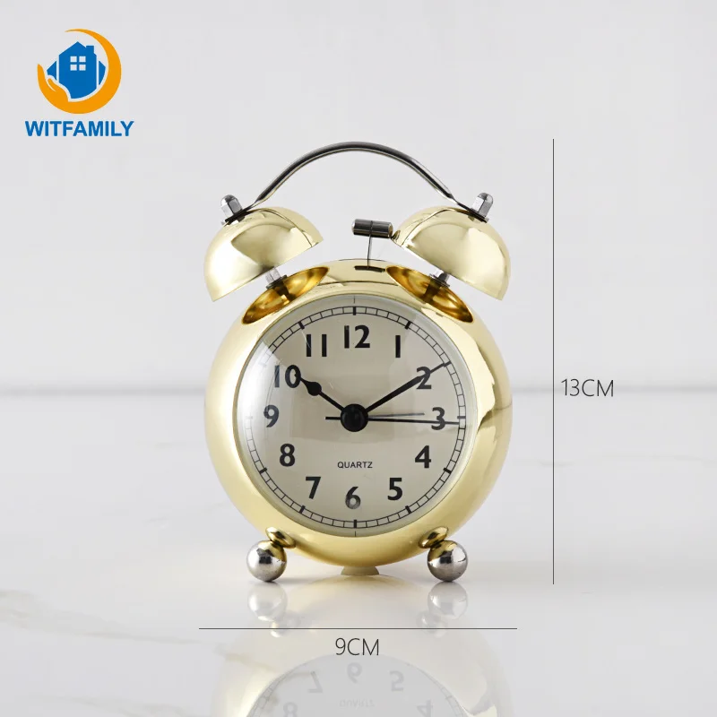Classic Vintage Alarm Clock with Loud Alarm Quartz Stainless Metal Nightlight Mute Dual Bell Clock Battery Operated Table Clock Classic Vintage Alarm Clock with Loud Alarm Quartz Stainless Metal Nightlight Mute Dual Bell Clock Battery Operated Table Clock