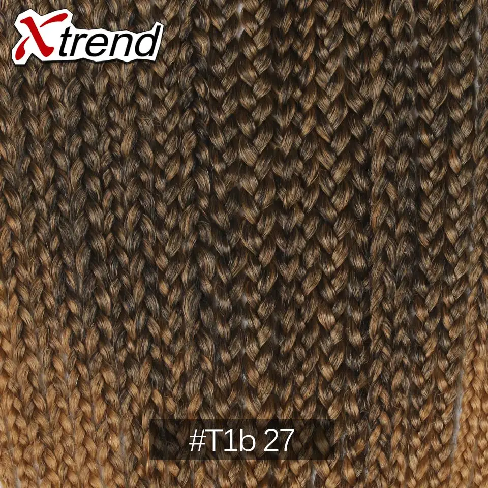 Xtrend, 14-22 дюйма, 22 пряди/упаковка, синтетическая коробка, косички, вязанные крючком, косички, волосы для африканских женщин, цвет Омбре, черный, коричневый - Цвет: T1B/27