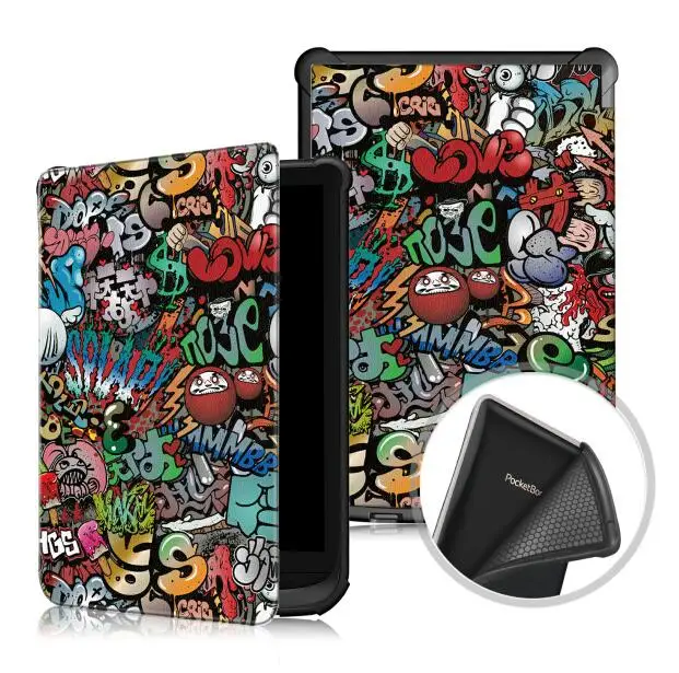 Универсальный чехол-Обложка для Amazon PocketBook Touch Lux 4 Wake Sleep Print Флип кожаный чехол для Amazon Pocketbook 627 616 632 - Цвет: Многоцветный