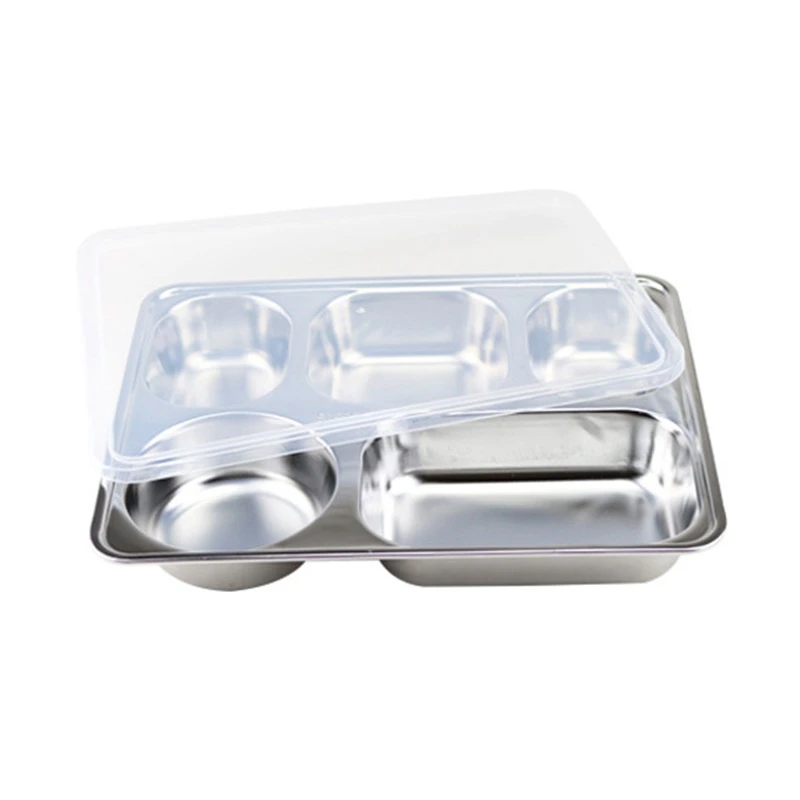 

Hot Sale Lunchbox Stainless Steel Bento Box Portable Lunch Box Food Storage Container Divided Dinner Tray School Food Plate