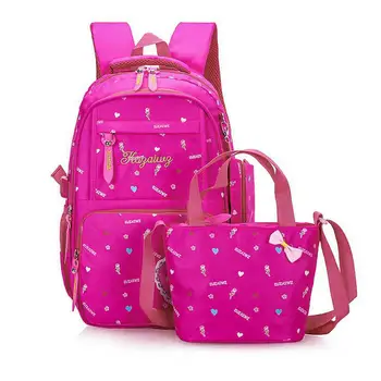 

High Quality Children SchoolBags Teenagers Girls Printing Rucksack school bag kids Backpacks 3pcs/Set fashion travel backpack