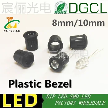 

50pcs free ship LED Lamp holder 8mm 10mm round LED black Plastic Shell for dip led light diode DIY Pre-wired led lighting