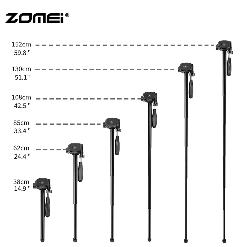  ZoMei Q222 Camera Tripod & Monopod Portable Travel SLR Tripod DSLR Stand with 3-Way Pan Head and Ca