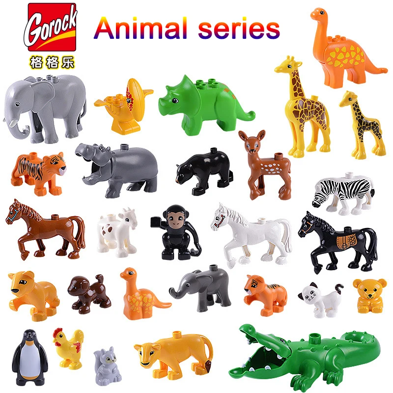 Duplos модель Животных Фигурки большие наборы для моделирования Слоны обезьяна