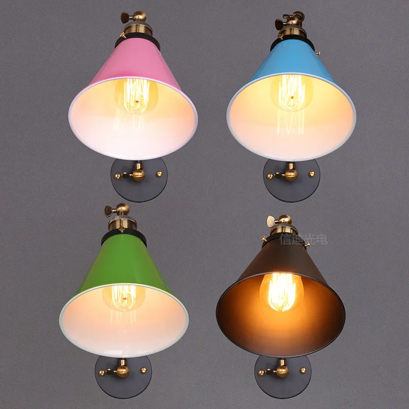 

Modern Minimalist Creative Small Horn Wall Restaurant Aisle Umbrella Iron Bedside Lamp E27 220v brief iron scone light A101
