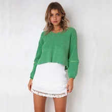 4 Color 2018 Autumn Winter Sexy Woman Sweater V-neck Loose Cuff Zipper knit Sweater Woman Casual Street Pullover Sweater