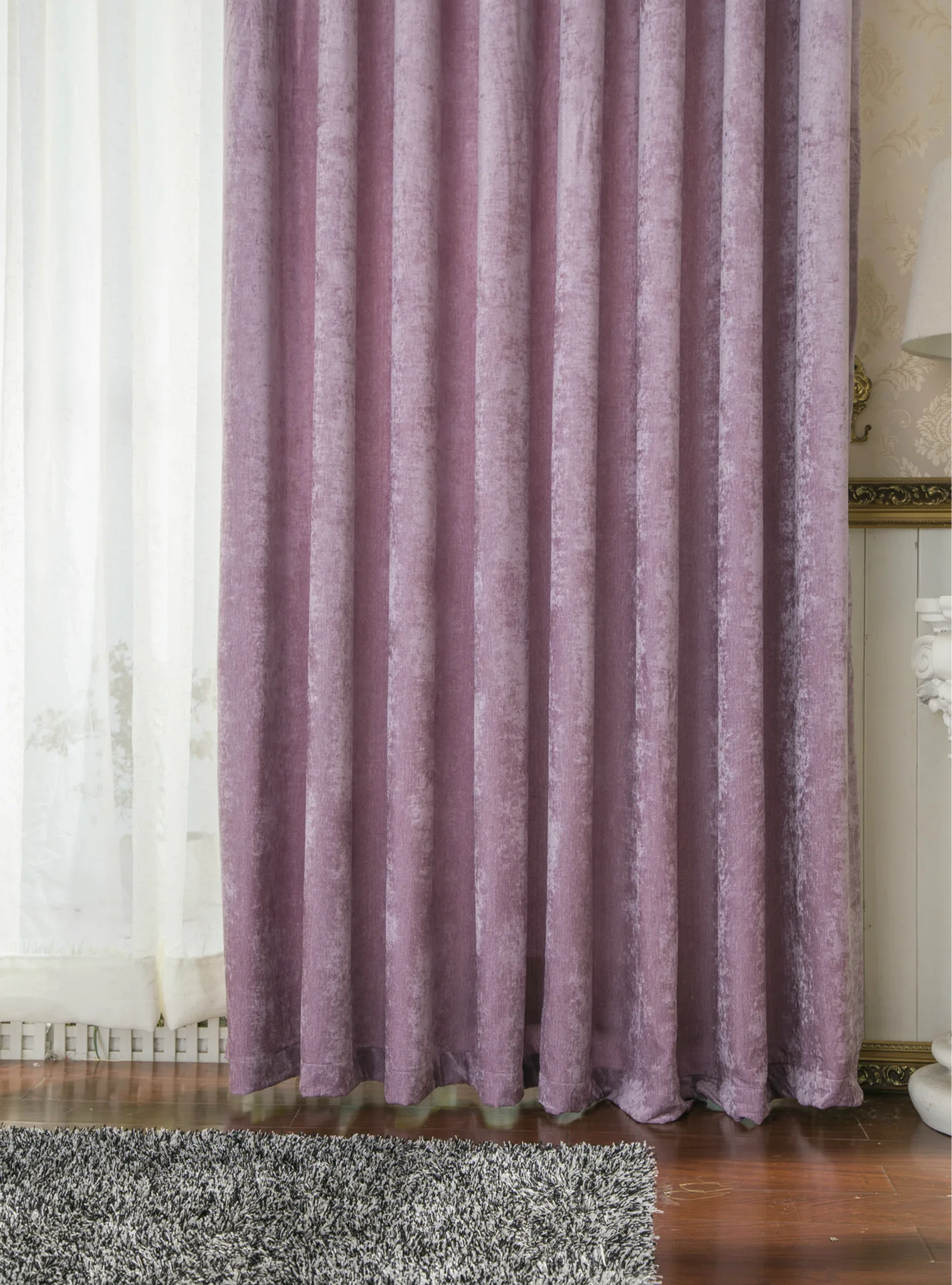 Фиолетовый зеленый печать половина окна тени печать синель шторы для гостиной столовой спальни