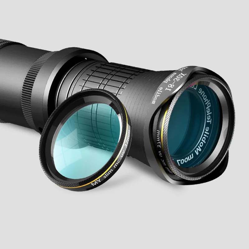 

4K HD 18-30X Zoom Mobile Phone Lens Monocular Optical Lens Observing Survey Telephoto LCC77