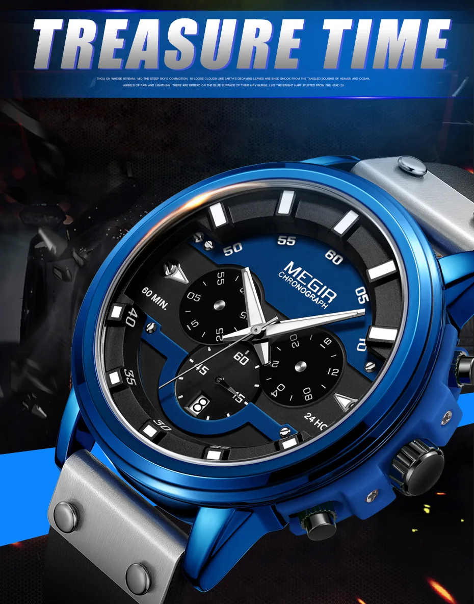 Relogio Masculino MEGIR часы для мужчин спортивные водонепроницаемые мужские s часы лучший бренд класса люкс кварцевые наручные часы Hour Erkek Kol Saati