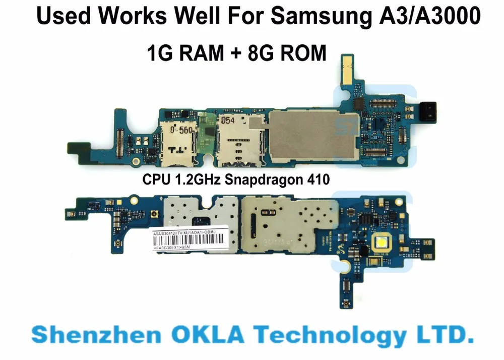 1 шт. для Samsung Galaxy A3 A3000 Dual 4G LTE ГБ ОЗУ 8 Гб ПЗУ Материнская плата запасная
