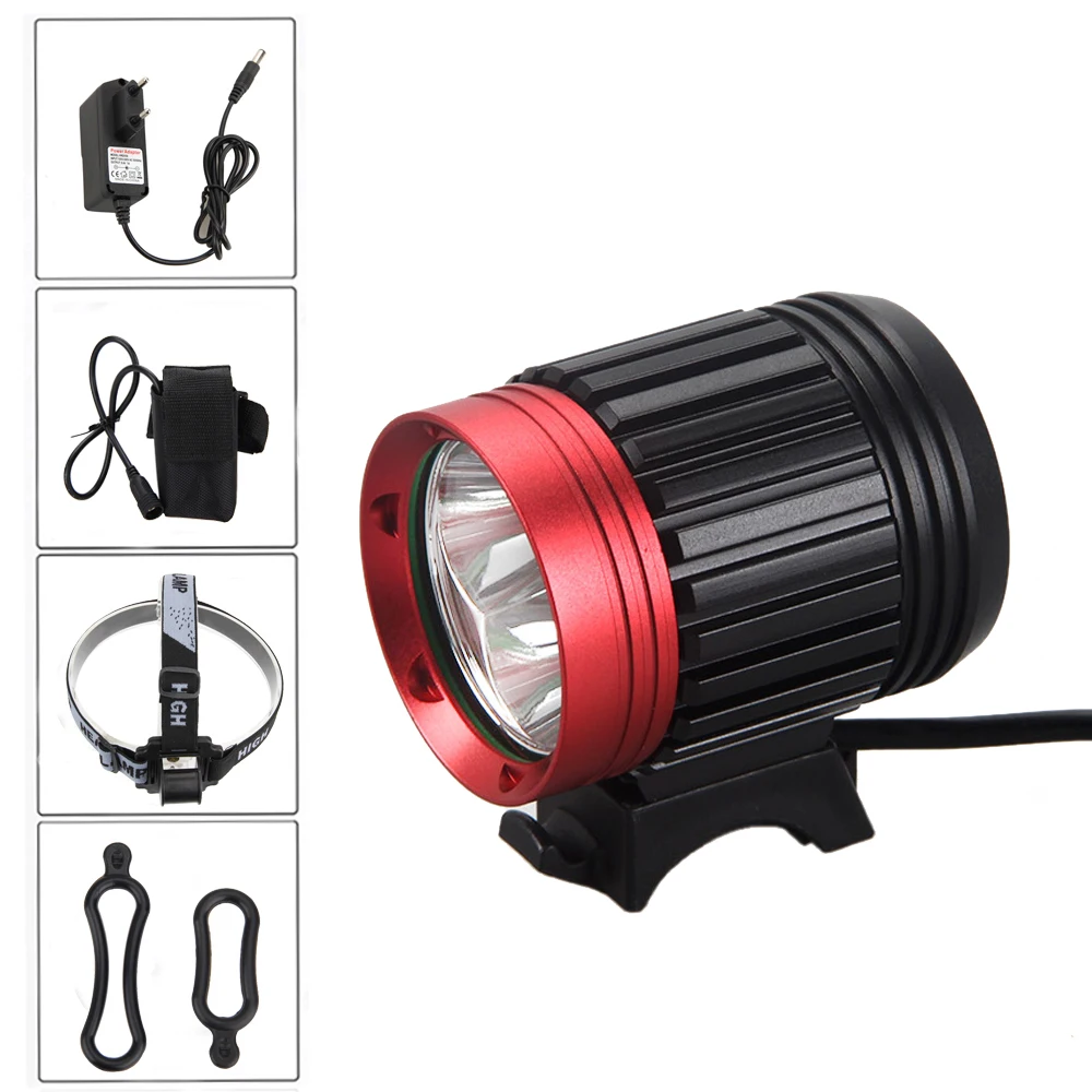 

1200 Lm XM-L T6 LED Head Flashlight Cycling Head Front Torch Light Headlamp+6400mAh battery package