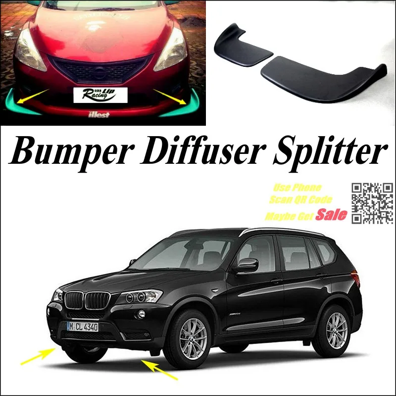 Car Splitter Diffuser Bumper Canard Lip For BMW X3 E83 F25 Tuning Body Kit Front Deflector Car Fin Chin Reduce Body