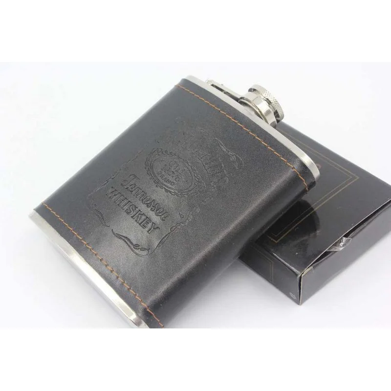 Portable 7oz Stainless Steel Hip Flask With Leather Funnel Drinking Cup as Gift Whiskey Honest Flask for Whiskey  Liquor Wine (3)