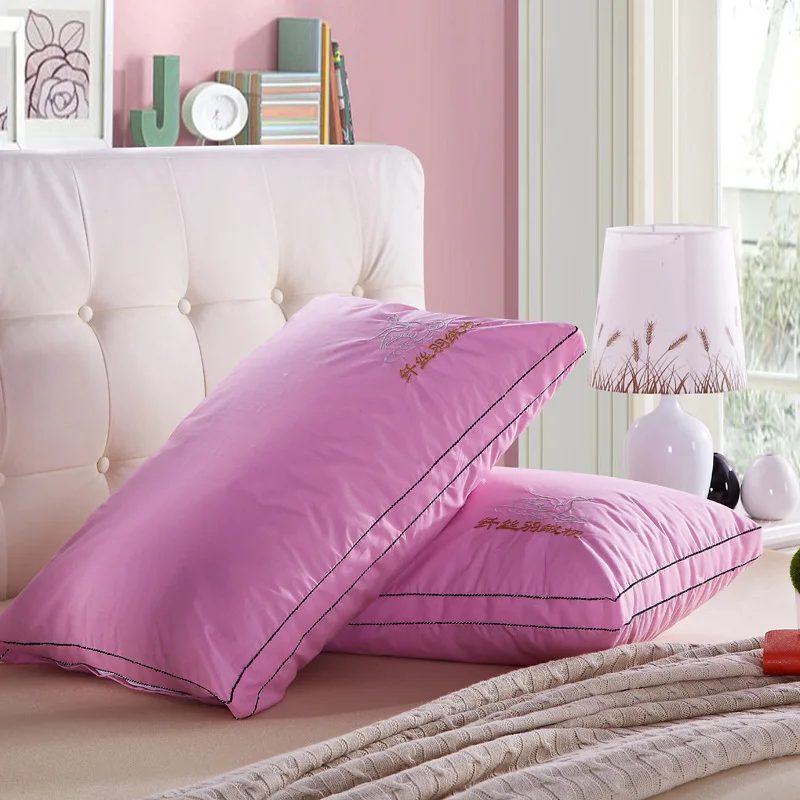 SongKAum, Новая высококачественная Подушка, медленный отскок, перо, бархатный материал, наполнитель, Массажная подушка для шеи, подушка для сна, для домашнего использования ZT004 - Цвет: Розовый