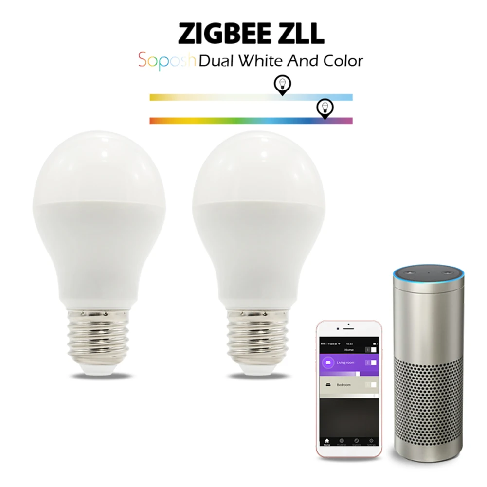 Вт 6 Вт RGB + CCT светодио дный светодиодные лампы Zigbee Zll Lingt Link Rgbww/cw совместимы с Amazon Echo Plus и многие шлюзы