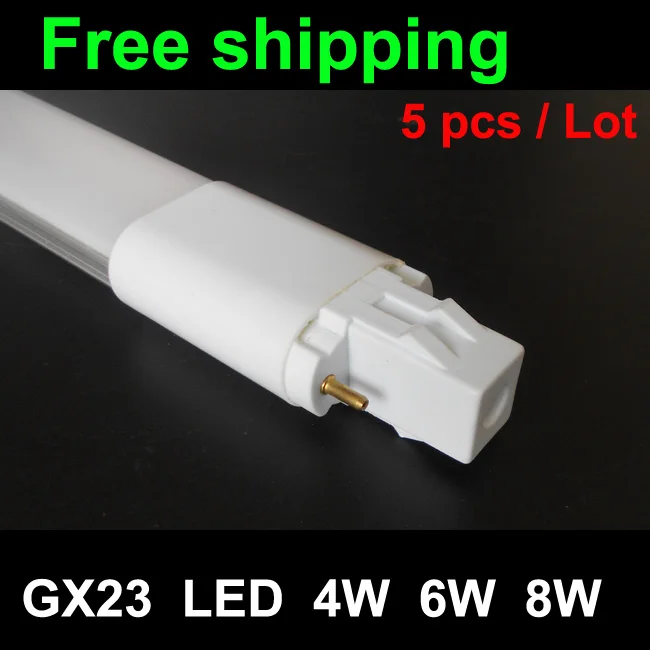 Gx23 LED PL лампа SMD 85 265 в 4 Вт 6 8 35 28 18 шт 2835 ламповая GX23 Светодиодная теплый
