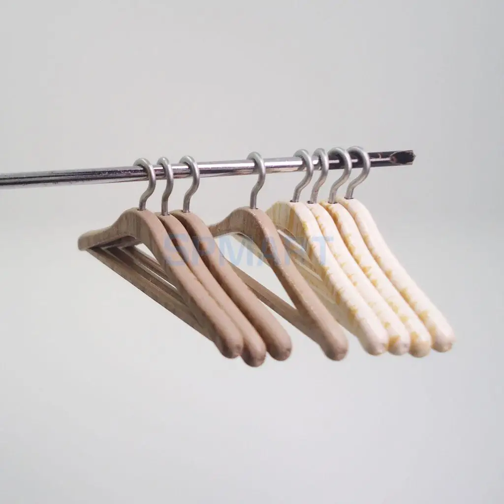 

4Pcs 1/12 Scale Dollhouse Miniature Furniture Mini Clothing Hangers Closet Wardrobe Hanging Decoration Dolls Accessories