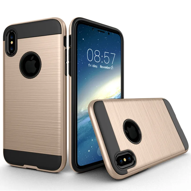 Для iPhone 8 7 6 S Plus X случае Роскошные Матовый Гибридный Броня PC + Мягкая силиконовая