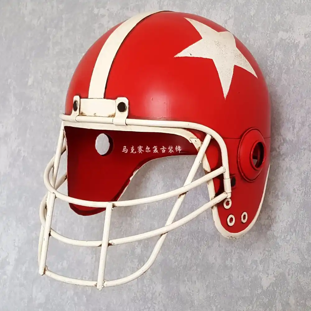 American Retro Metal Iron Football Helmet Model Restaurant Cafe Creative Wall Hanging Hat Home Decorations Figurines Miniatures Aliexpress
