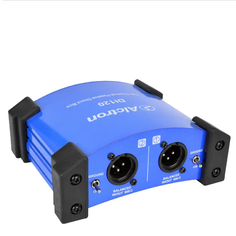 Alctron DI120 Dual Channel Passive Direct Box Splitter DI Box 1/4" Instrument to Balanced and Unbalanced XLR for Guitar Bass