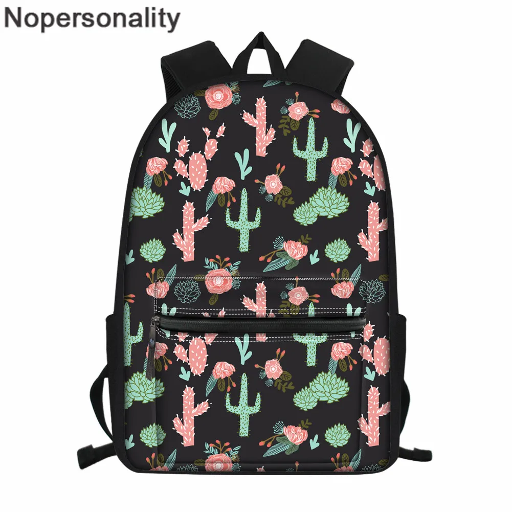 Nopersonality Зеленый Кактус принты граффити Для женщин рюкзак большой Ёмкость