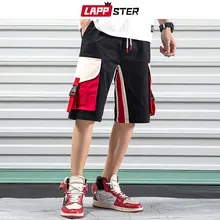 LAPPSTER для мужчин Уличная Хип Хоп Брюки карго шорты для женщин Лето s цвет блок хлопок карман Мужской панк корейские модные