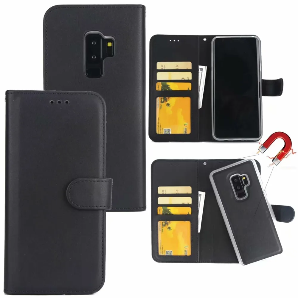 2 в 1 Магнитный кожаный чехол-бумажник для samsung S10 S9 S8 Plus S7 NOTE 10 9 8 чехол для телефона магнит съемный Ретро ультра тонкий чехол