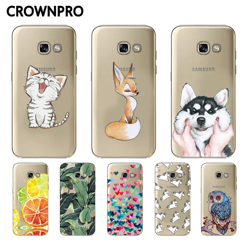 

CROWNPRO Clear Soft TPU Cases FOR Samsung Galaxy A7 2017 A720 Silicone Back Cover FOR Coque Samsung A7 2017 A720F Phone Cases