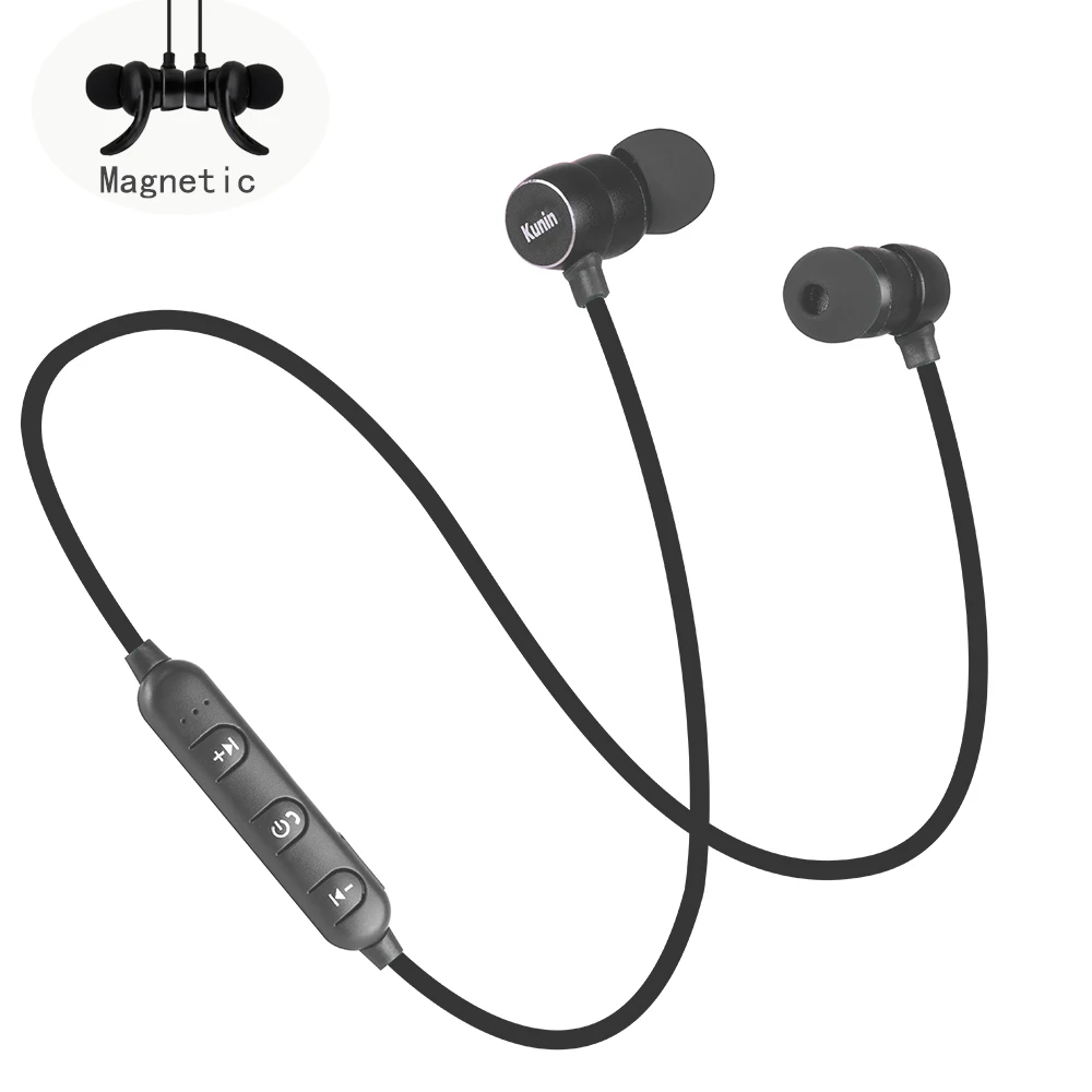 Bluetooth наушники беспроводные магнитные с микрофоном стерео для телефона