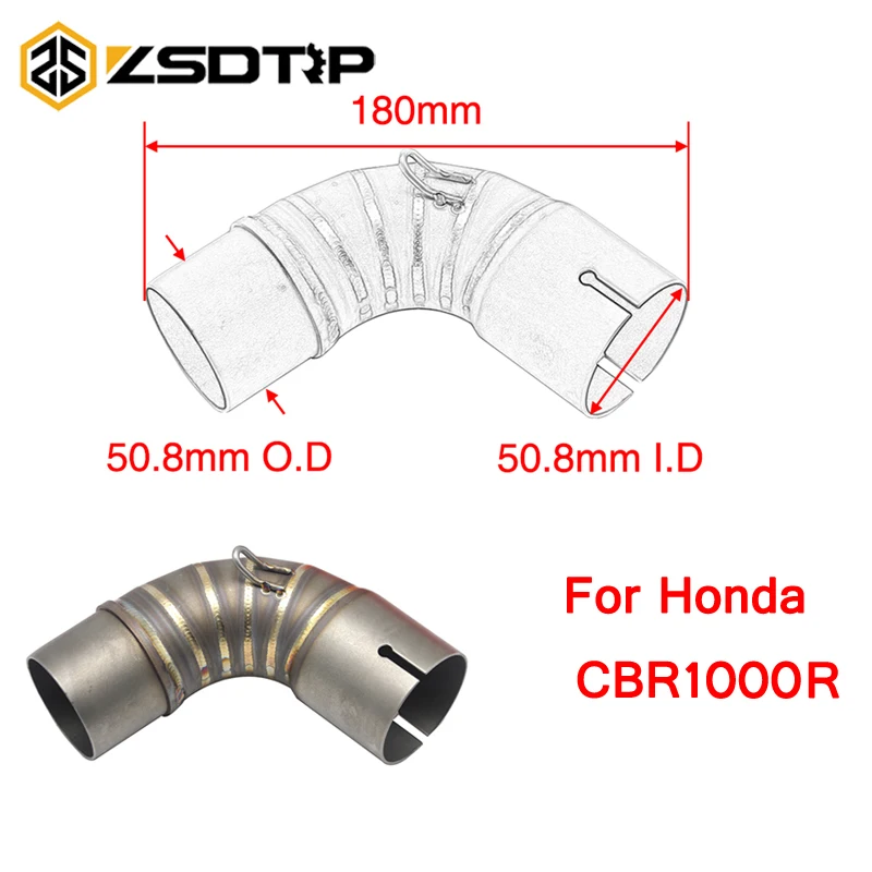 

ZSDTRP Exhaust Muffler Link Pipe Stainless Steel Motorcycle Motorbike Exhaust Middle Link Pipe For CBR1000R 2010-2012