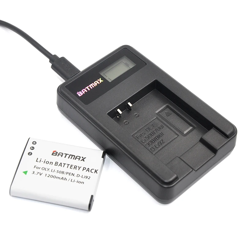 1PC Li 50B D LI92 Li 50B D LI92 Li ion camera Battery + USB LCD Charger