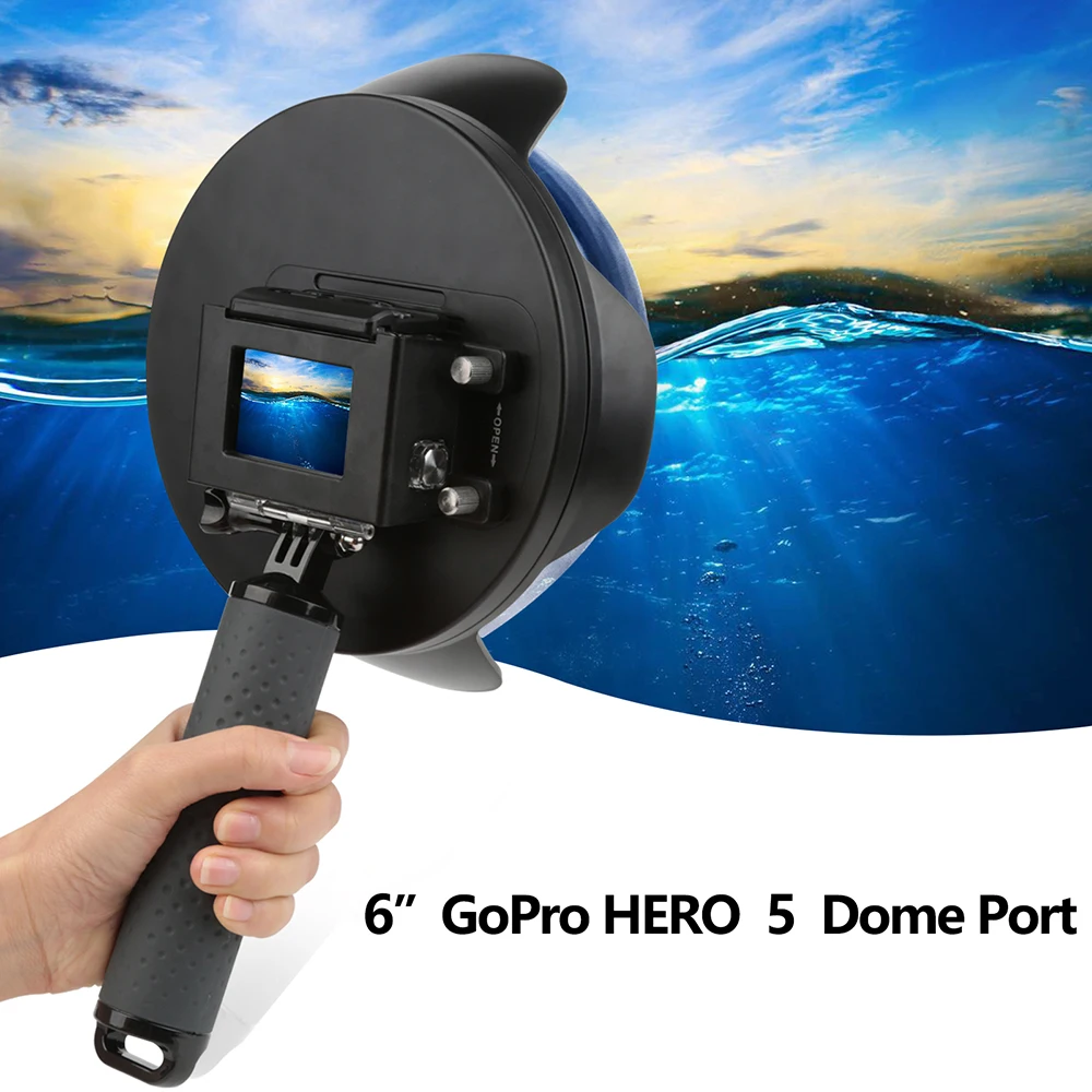 New Underwater 6 inch Dome Port with Float Bobber Waterproof Case For
