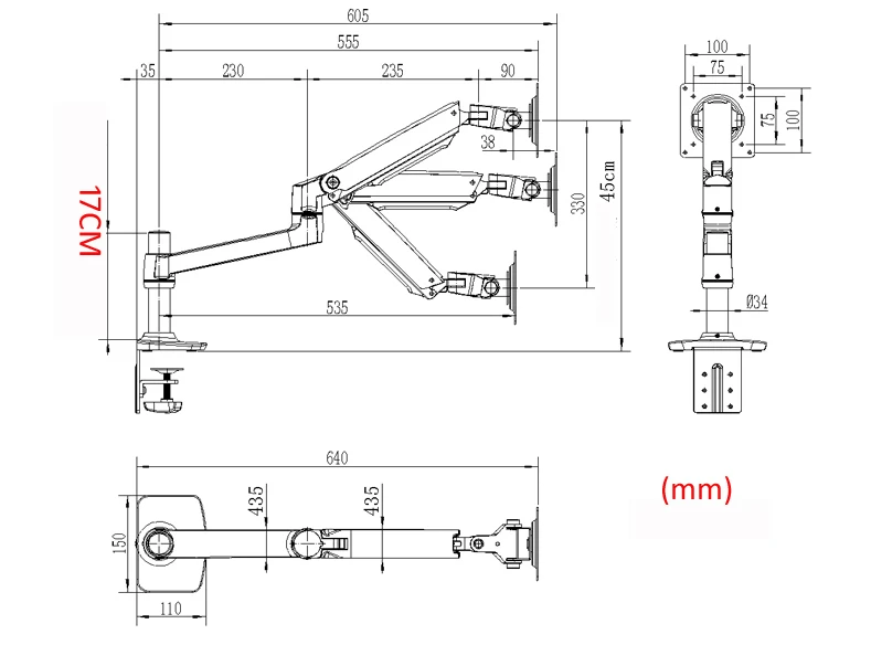 DLM-8012LP 2 складной кронштейн 1"-32" двойной монитор настольная подставка+ до 1" ноутбук монтажный лоток алюминиевая нагрузка 1-10 кг 360 Поворот наклона