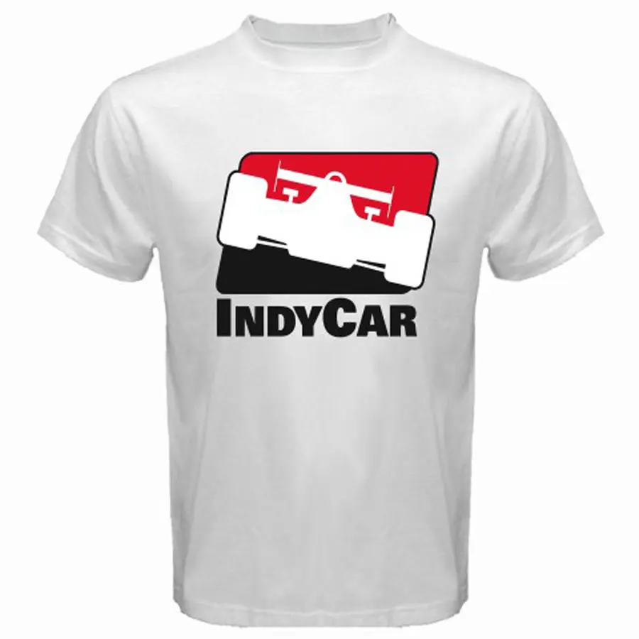 IndyCar indy racinger Лига Логотип Индианаполис Для мужчин белая футболка Размеры S до 3XL |