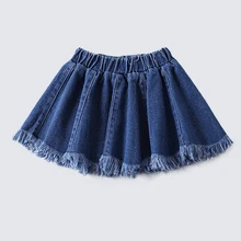 Welaken/модные детские юбки для малышей г. детская джинсовая трапециевидная юбка-пачка, юбки джинсы с бахромой для маленьких девочек Летняя стильная одежда