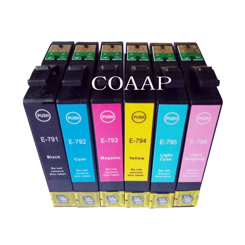 6pk EPSON совместимый T0791 - T0796 T0797 чернильный картридж для Stylus Photo 1400 1500W P50 PX650 PX660 PX700W