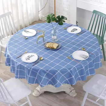 

Plaid PVC Waterproof Table Cloth Round Tablecloth Nappe Table Cover Party Wedding Table Cloth for Home Kitchen Tablecloth Mantel