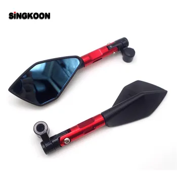 

CNC Aluminum Motorcycle Rearview Mirrors Blue Glass Motorcycle Side Mirror FOR versys 650 mv agusta ducati monster 796 z900rs