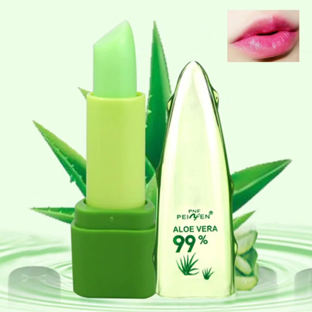 Aloe Vera Moisturizing Lip Balm Long Lasting Lip Stick Magic Temperature Changing Color Lips